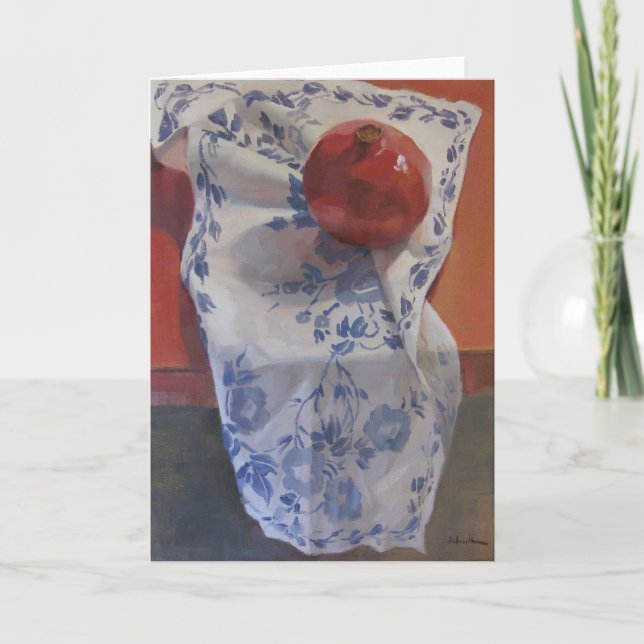 Roter weißer und blauer Granatapfel Karte (Vorderseite)