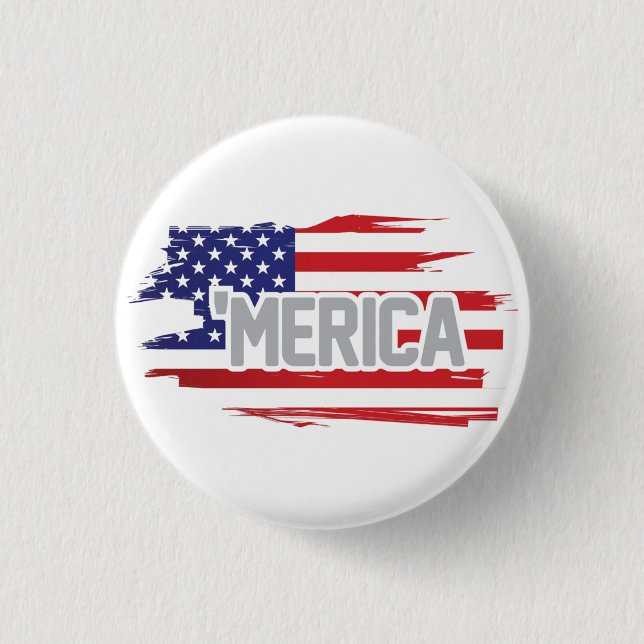 Roter weißer und blauer "Merica Knopf Button (Vorderseite)