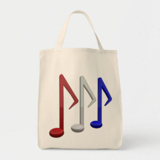 Roter weißer und blauer Musiknoten Tragetasche