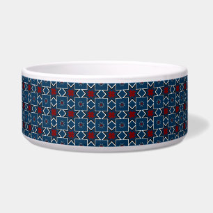 Roter, weißer und blauer Pysanky-Hund Napf