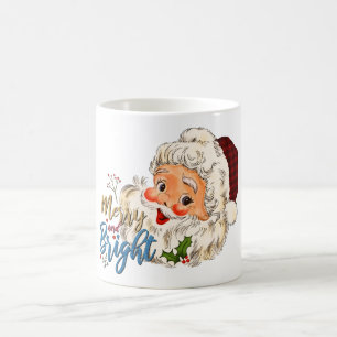 Roter Weißer Vintage Froh und Hell Santa Weihnacht Kaffeetasse