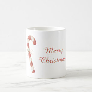 Roter Weißer Zuckerstangen-Weihnachten Kaffeetasse