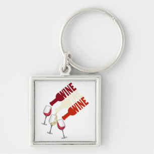 Roter Weißwein Schlüsselanhänger