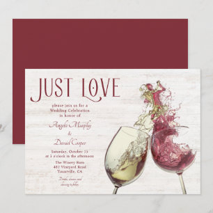 Roter Weißwein Tanz Liebt Hochzeit Einladung