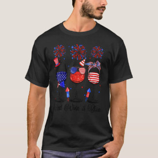 Roter Weißwein und Blauer Wein 4. Juli Roter Wein T-Shirt