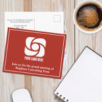 Roter Werbe-Logo für Unternehmen