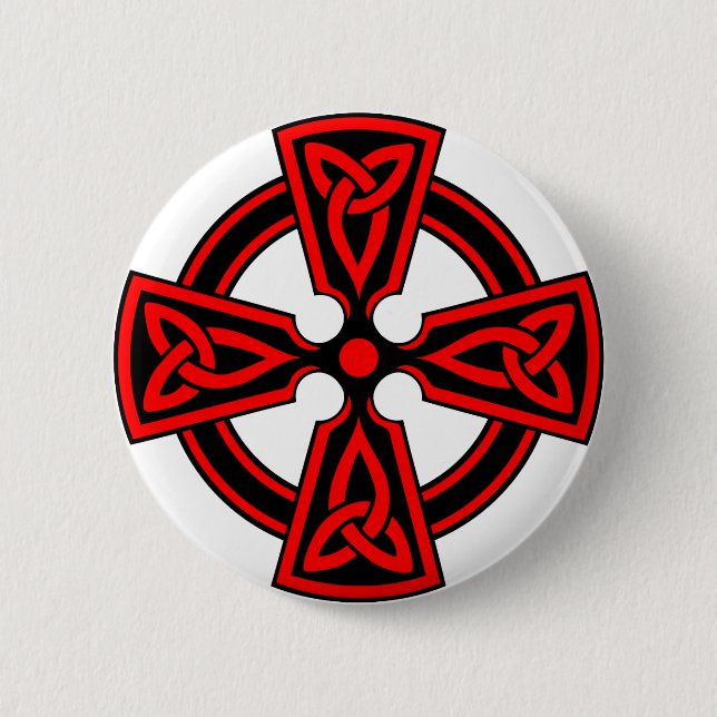roter Wikinger des keltischen Kreuzes sächsischer Button (Vorderseite)