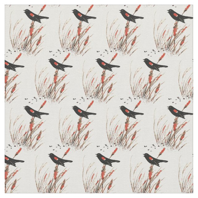 Roter Wing Blackbird Natur Kunst Stoff (Nahaufnahme)