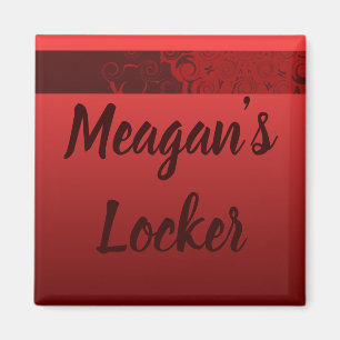 Roter Wirbels-personalisiertes Schließfach Magnet