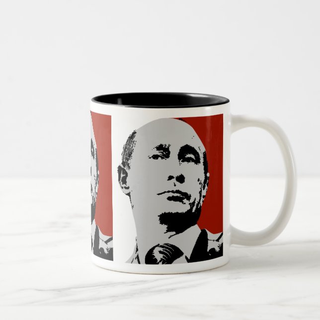 Roter Wladimir Putin Zweifarbige Tasse (Rechts)