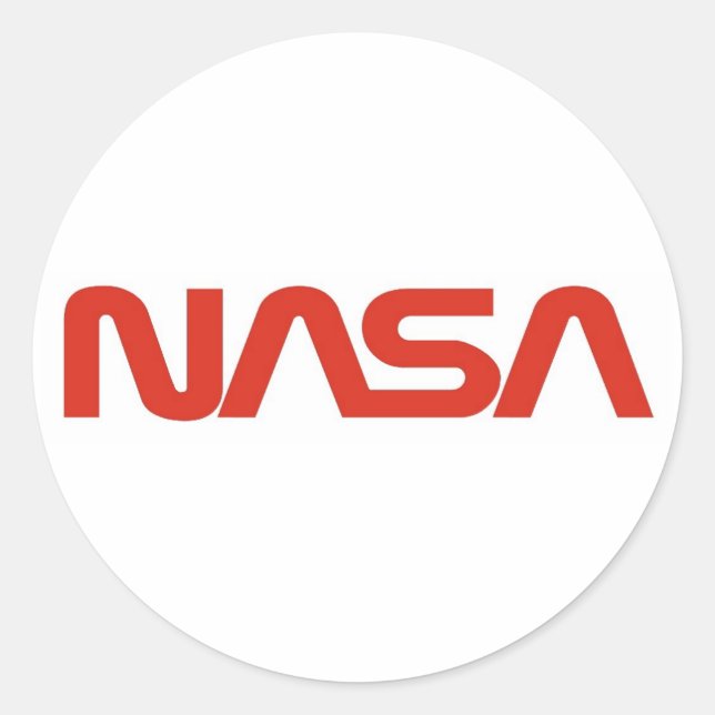 Roter Wurm-Logo der NASA Runder Aufkleber (Vorderseite)