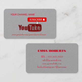 Roter Youtube-Kanal , Youtuber  Visitenkarte