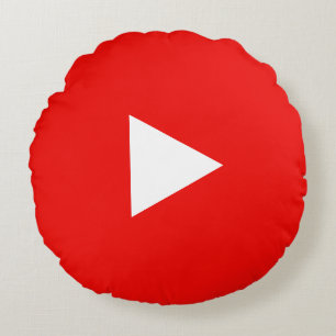 Roter YouTube-Play-Button Rundes Kissen