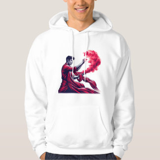 Roter Zauberer - Mystische Karmesinrote Flammenmag Hoodie