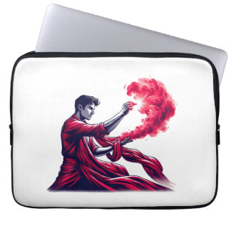 Roter Zauberer - Mystische Karmesinrote Flammenmag Laptopschutzhülle