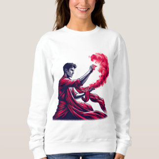 Roter Zauberer - Mystische Karmesinrote Flammenmag Sweatshirt
