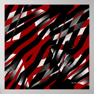 Roter Zebra abstrakt Poster