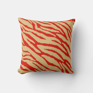 Roter Zebra-Druck-Pelz Kissen