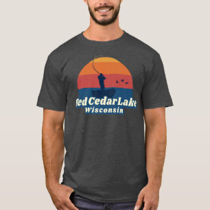 Roter Zedernsee Boating Vintage-Fischerei 1503 T-Shirt