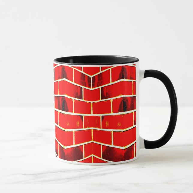 Roter Ziegelstein-Wand-Tasse Tasse (Rechts)