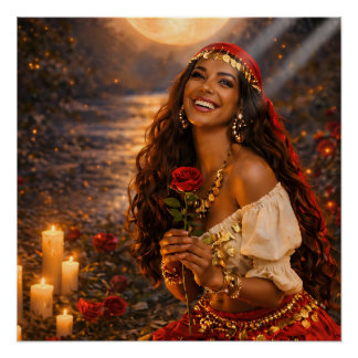 roter Zigeunerposter (glänzend) || Gitana-Kunst Poster