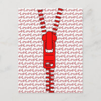 Roter Zipper mit Liebe