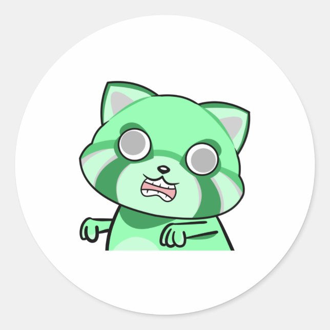 Roter Zombie Runder Aufkleber (Vorderseite)