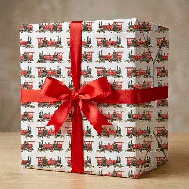 Roter Zug Geschenkpapier (Red Train Wrapping Paper)
