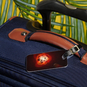 Roter Zwergstern, der von einem hypothetischen Exo Gepäckanhänger