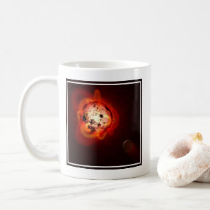 Roter Zwergstern, der von einem hypothetischen Exo Kaffeetasse