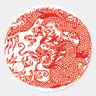 Roter Zwergsticker Runder Aufkleber