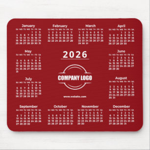 Rotes 2026 benutzerdefiniertes Logo Mousepad