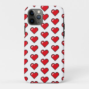 Rotes 8-Bit-Pixel-Herzmuster Case-Mate iPhone Hülle