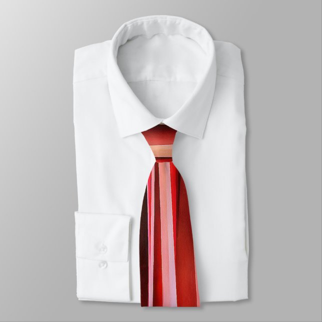 Rotes Abenteuer-Gestreiftes-Abstraktes-Muster Krawatte (Gebunden)