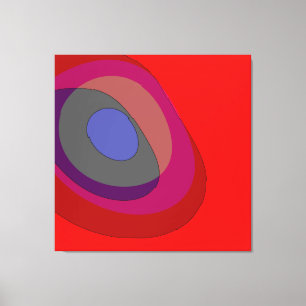 Rotes Abstract 714 - Retro 1970er Vibes Leinwanddruck