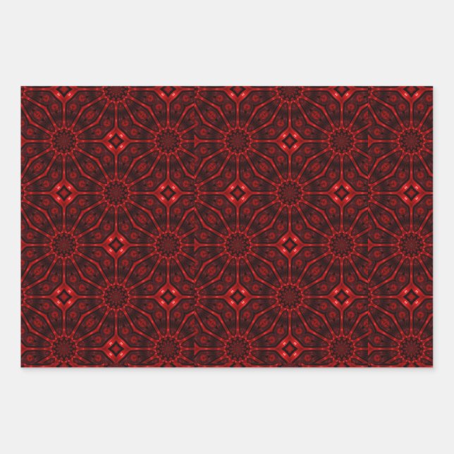 Rotes Abstrakt  Geschenkpapier Set (Vorderseite)