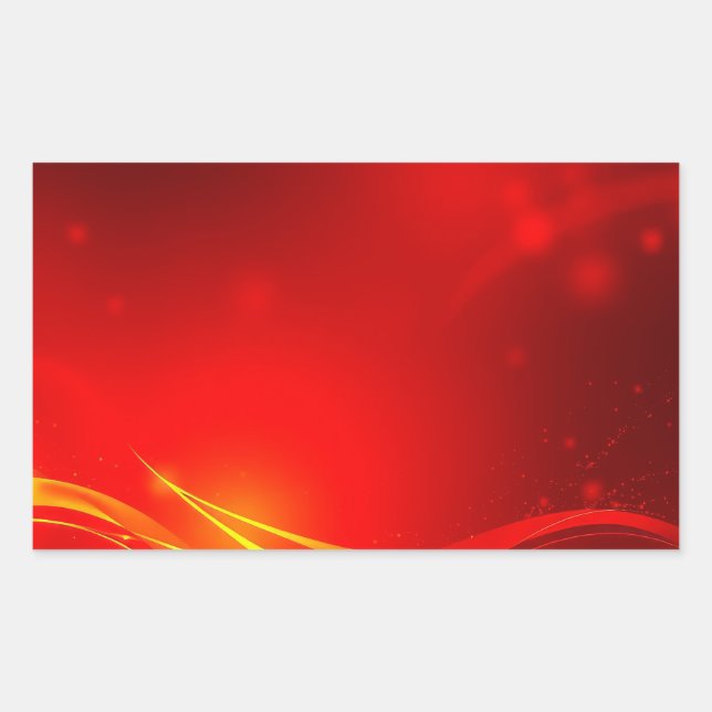 Rotes Abstrakt Rechteckiger Aufkleber (Vorderseite)
