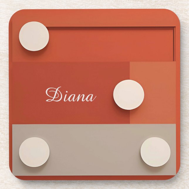 Rotes abstraktes Design mit geometrischen Formen Getränkeuntersetzer (Vorderseite)