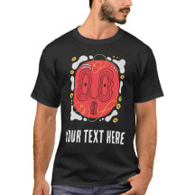 Rotes abstraktes Gesicht Grafik T-Shirt