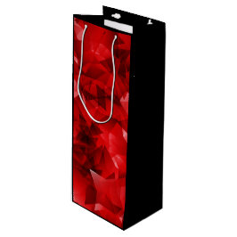 Rotes abstraktes Kristall-Geburtstags-Custom-Text Geschenktüte Für Weinflaschen