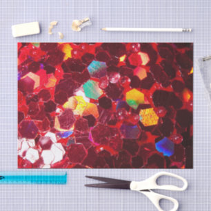 Rotes abstraktes Mosaikbild glänzender Glitzer Seidenpapier