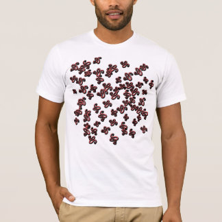 Rotes abstraktes Pinsel-Muster Streetwear T-Shirt