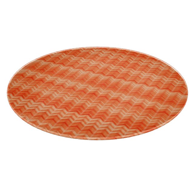 Rotes abstraktes Zickzacktextilmuster Schneidebrett (Ecke)