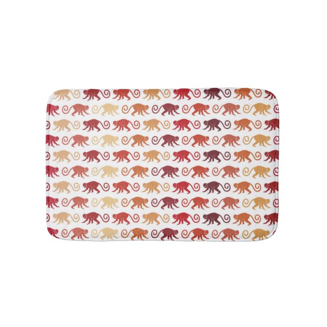Rotes Affe-Muster Badematte (Vorderseite)