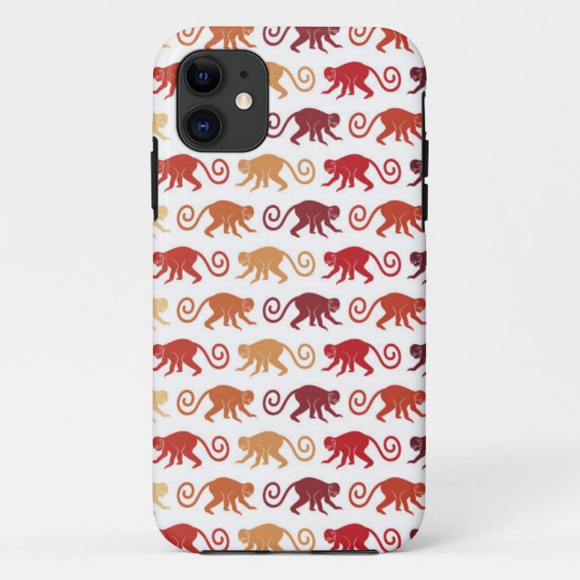 Rotes Affe-Muster Case-Mate iPhone Hülle (Rückseite)