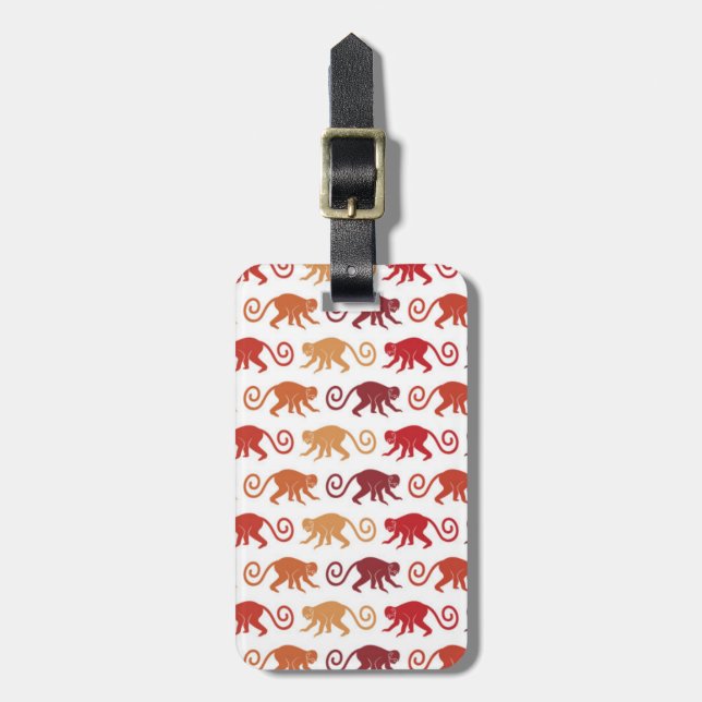 Rotes Affe-Muster Gepäckanhänger (Vorderseite vertikal)