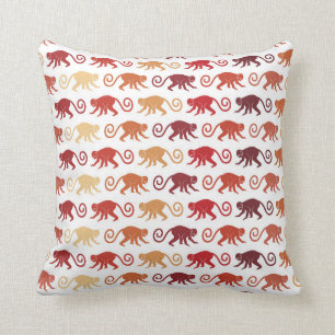 Rotes Affe-Muster Kissen