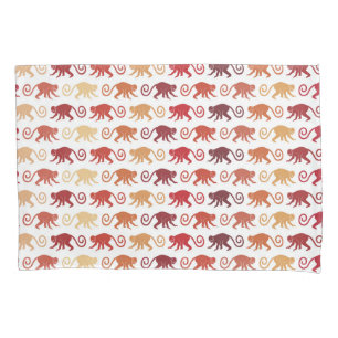 Rotes Affe-Muster Kissenbezug