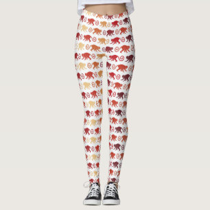 Rotes Affe-Muster Leggings