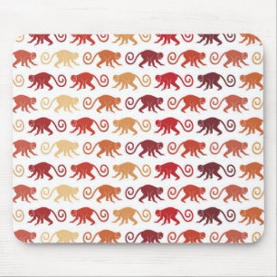 Rotes Affe-Muster Mousepad